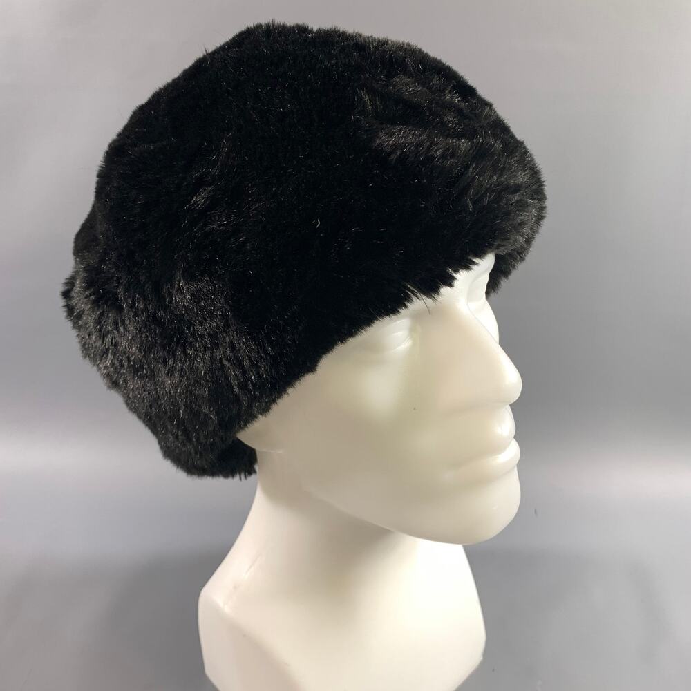 GILLY FORGE Black Cotton Acrylic Faux fur Hats